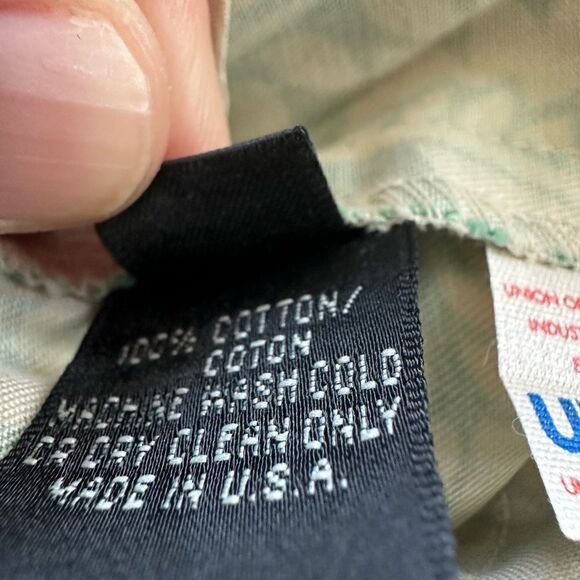 Ralph Lauren, black label, vintage green and tan print pants -size 6 -beaded - Picture 4 of 14